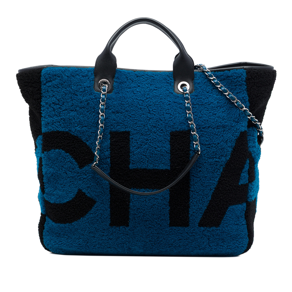 Pre-Loved Chanel Medium Shearling and Calfskin Deauville Shopping Tote